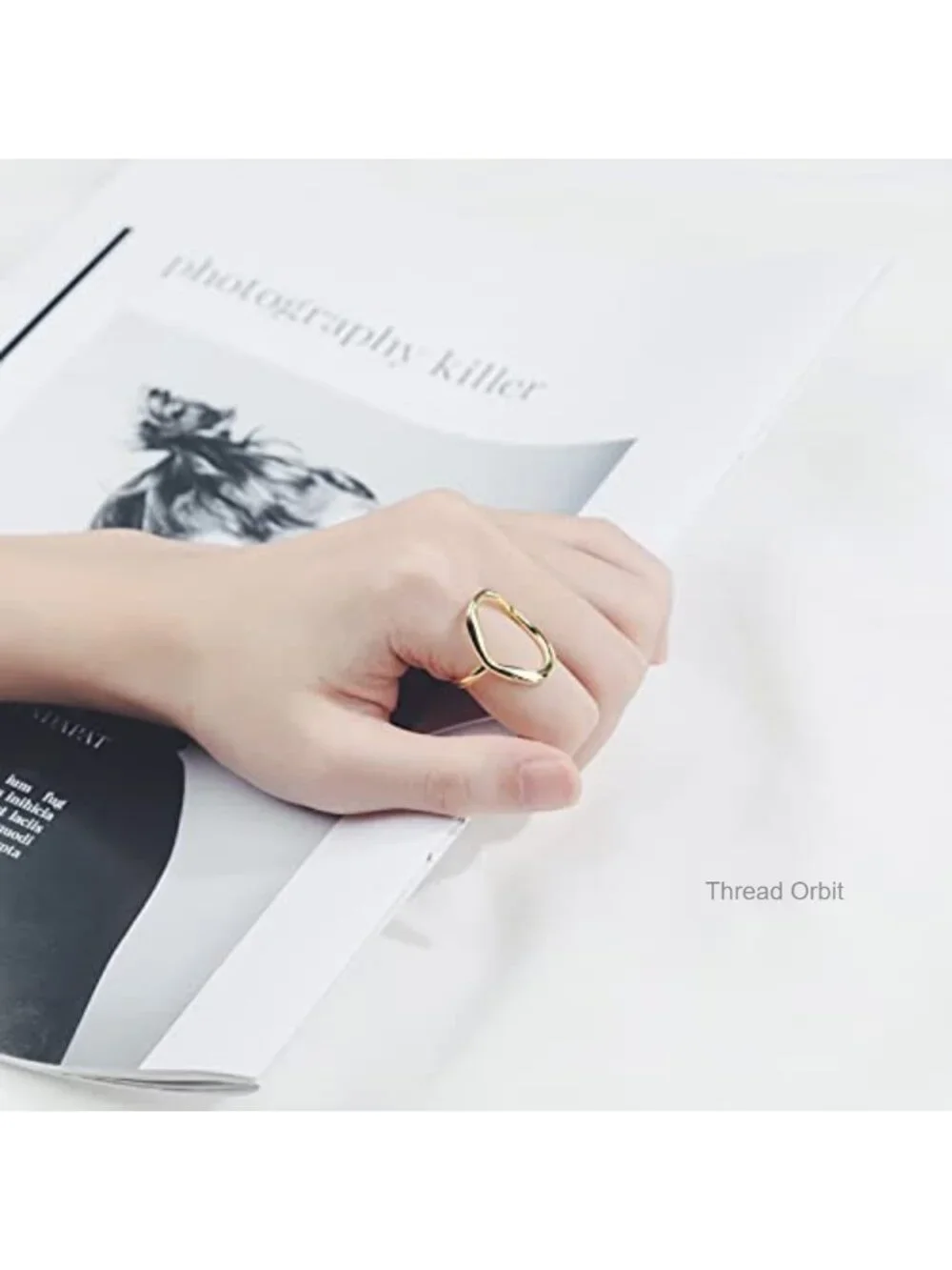 Chunky Gold Statement Ring Adjustable Open Promise Ring Minimalist Trendy